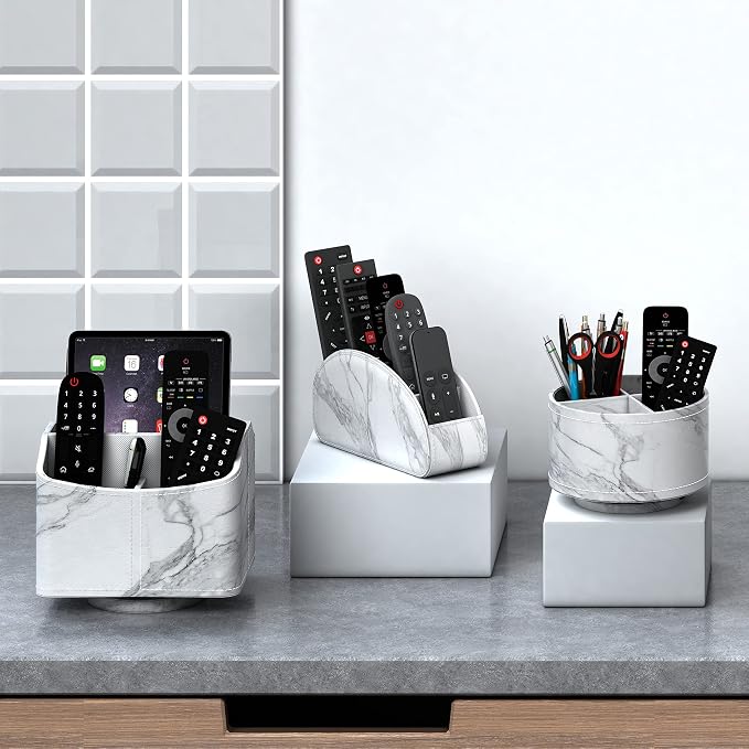 Remote Control Holder, Faux Leather Caddy/storage/Tray - Image 3