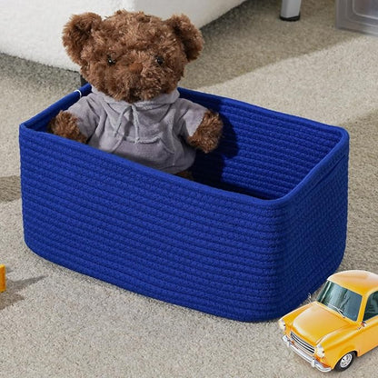 3-Pack Small Storage Baskets for Organizing | Woven Shelf Toy Basket | Rope - Image 2