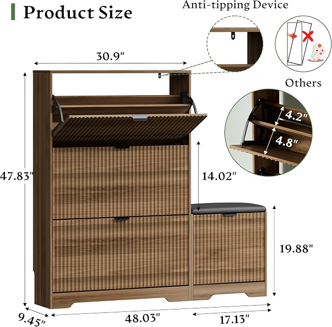 Xixini Shoe Storage Cabinet for Entryway - Image 2