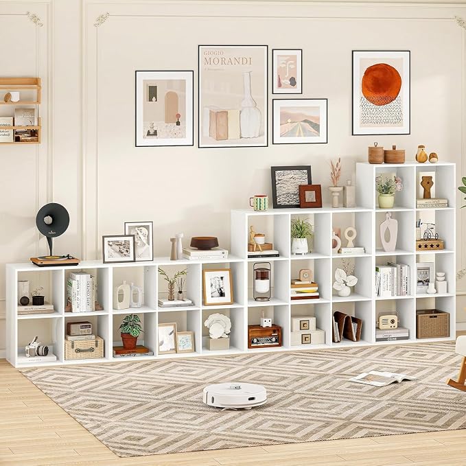 POWERSTONE 6 Cube Storage Organizer Set of 2, 3 Tier Cubby Bookshelf - Image 8