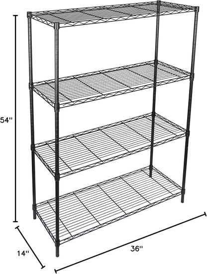 SUPER DEAL Black 4-Shelf Heavy Duty Storage Wire Shelving Unit - Image 10