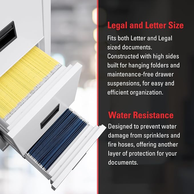 FireKing Turtle Vertical 2 Drawer Legal and Letter Fire Safe File Cabinet - Image 5