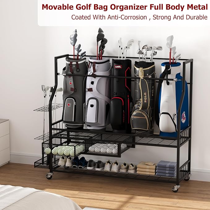 Garvee 4-5 Bags Stand Golf Organizer Rack - Image 4