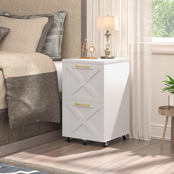 Halitaa Farmhouse 2 Drawer Small File Cabinet - Image 4