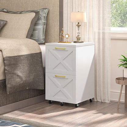 Halitaa Farmhouse 2 Drawer Small File Cabinet - Image 4