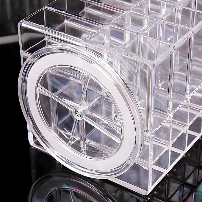 Sooyee 360 Degree Spinning Lipstick Organizer Holder 53 Spaces, Acrylic - Image 4