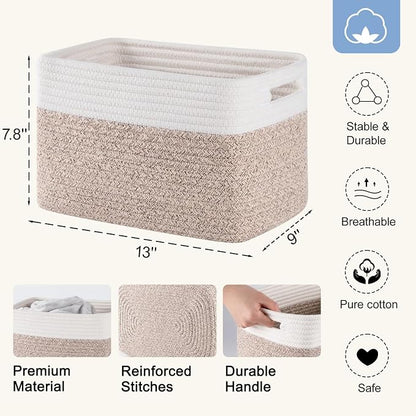 4 Pack Storage Baskets for Organizing, Woven Baskets for Shelves - Image 3