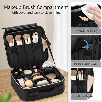 Travel Makeup Bag, Makeup Train Case, Portable Makeup Artist Organizer - Image 3