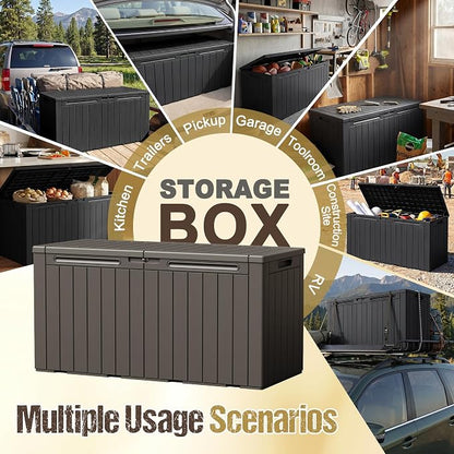 110 Gallon Deck Box Outdoor Indoor Waterproof Storage Box - Image 4