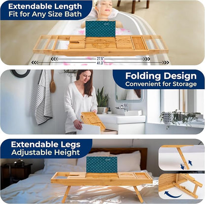 SereneLife 2 in 1 Bed and Bath Tray - Image 3
