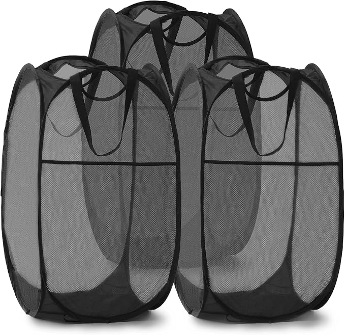 TECHMILLY Collapsible Mesh Pop Up Laundry Hamper by TECHMILLY