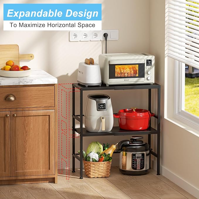 2-Tier Expandable Metal Storage Shelves, 150LBS Heavy Duty Shelving Units and - Image 5