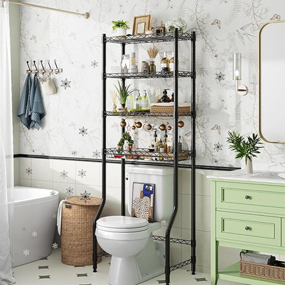 Simple Trending 4 Tier Over The Toilet Storage Rack, Bathroom Organizers and - Image 5