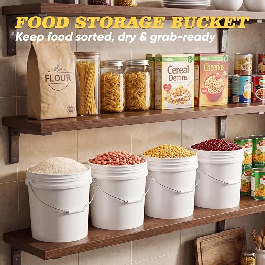 DEMORA 2.5 Gallon Small Plastic Buckets, Heavy Duty Pails, BPA-Free Food Grade - Image 3