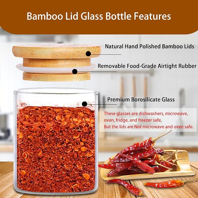 SLifeJars-Spice Jars with Label, 7.5 oz 20pcs Spice Containers Glass Jars with - Image 3