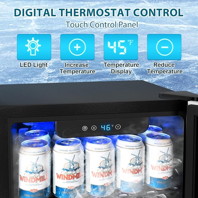 48 Can Beverage Refrigerator, 12 Bottle Wine Cooler - Image 3