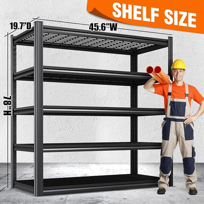 Storage Shelves, Adjustable Shelving Unit, 5T Metal Garage Shelving, Heavy Duty - Image 2
