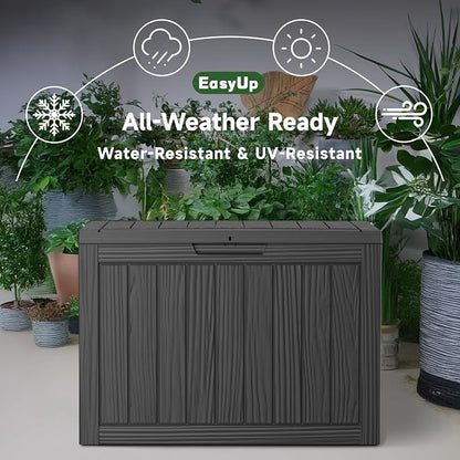 EasyUp 55 Gallon Deck Storage Boxes Outdoor Waterproof, Resin Small Lockable - Image 4