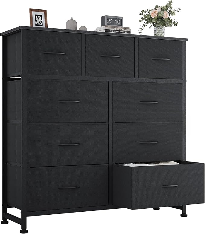 OLIXIS 9 Drawer Fabric Storage Dresser Chest Organizer Unit by OLIXIS