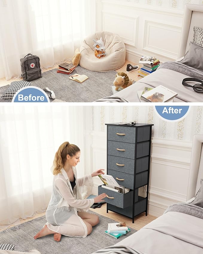 Tall 6-Drawer Fabric Dresser Tower - Image 8