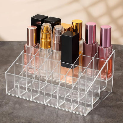 4 Pack Acrylic Lipstick Holder Organizer, 24 Slot Clear Lip Gloss Holder - Image 5