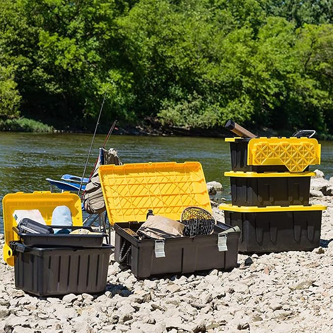 HOMZ 4-Pack Durabilt Tote, Heavy Duty Plastic Storage Bins - Image 8