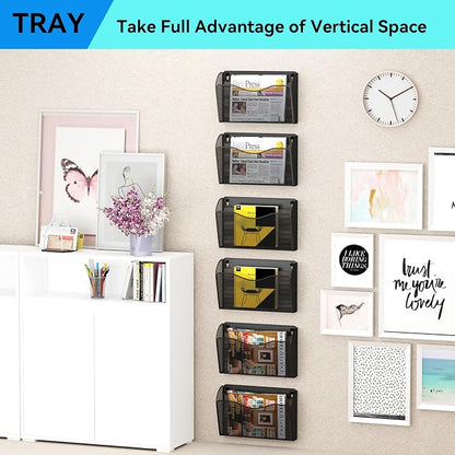 3 Single Pocket Wall File Holder, Mesh Hanging File Folder Paper Organizer - Image 7