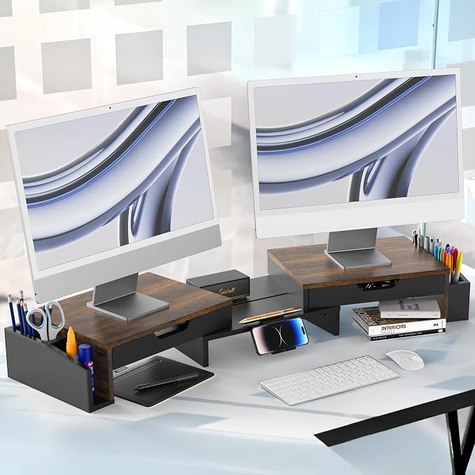Simple Houseware Desk Dual Monitor Stand Riser - Image 6