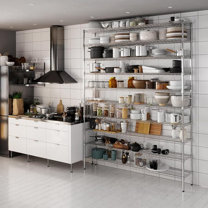 14" Deep x 72" Wide x 96" Height Wire Shelving Kit | 10-Tier | NSF Commercial - Image 2