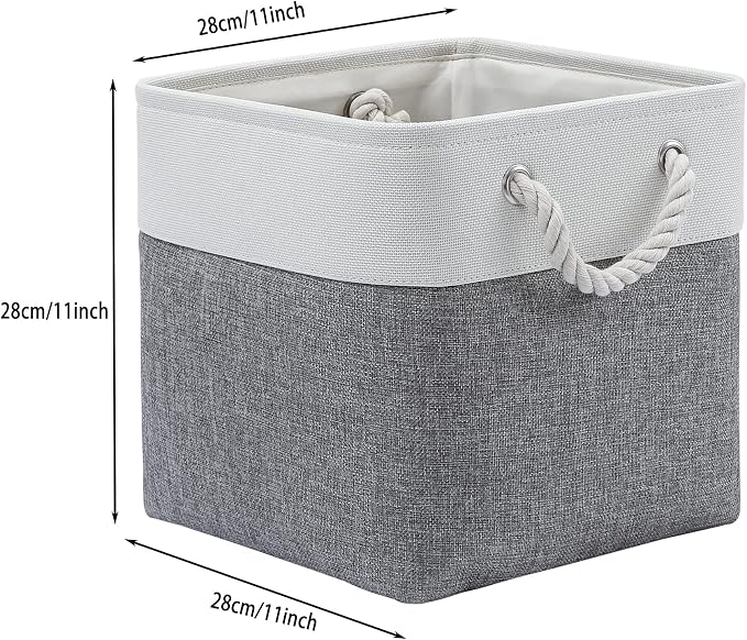 MidmmVick 11 x 11 Inch Cube Storage Bins, 6 Pack Large Collapsible Fabric - Image 5