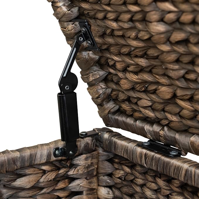 eHemco Wicker Storage Trunk, Metal Frame, Heavy-duty, Water Hyacinth - Image 4
