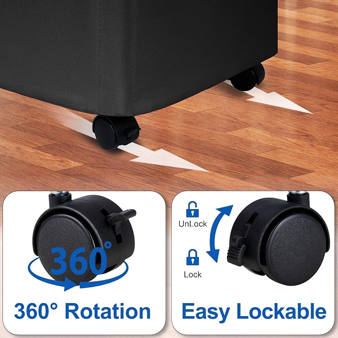 Slim Laundry Hamper with Wheels, 20 Gal Rolling Laundry Basket with lid and - Image 5