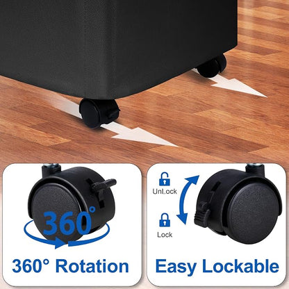 Slim Laundry Hamper with Wheels, 20 Gal Rolling Laundry Basket with lid and - Image 5