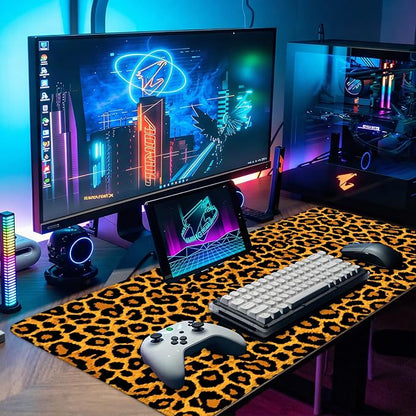 Leopard Print Mouse Pad – Large Extended Desk Mat 31.5 x 11.8 in– Bold Cheetah - Image 5