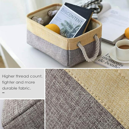 TheWarmHome Decorative Basket Rectangular Fabric Storage Bin Organizer Basket - Image 6