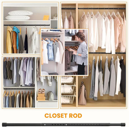 Oval Closet Rod for Hanging Clothes Adjustable Closet Rods 18 to 87 Inch Heavy - Image 7