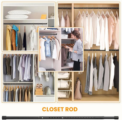 Oval Closet Rod for Hanging Clothes Adjustable Closet Rods 18 to 52 Inch Heavy - Image 7