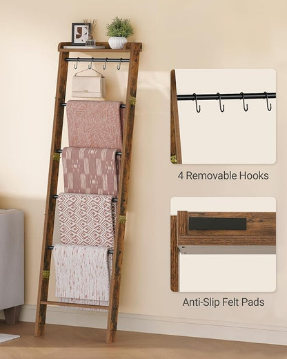 Blanket Ladder Shelf, Decorative Quilt Rack, 7-Tier Farmhouse Ladder Holder - Image 5