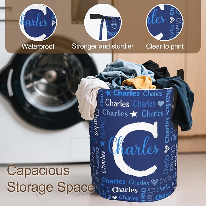 Custom Name Laundry Hamper, Personalized Laundry Baskets - Image 4