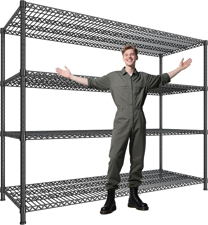 2500 LBS Storage Shelves 68.1"W Wire Shelving Unit, Garage Shelving Heavy Duty by Durayloly