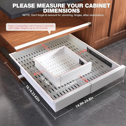 2 Pack Pull Out Cabinet Organizer Expandable Width and Depth, Slide Out Drawers - Image 3