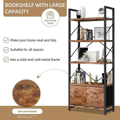 Vongrasig 5 Tier Bookshelf - Image 7
