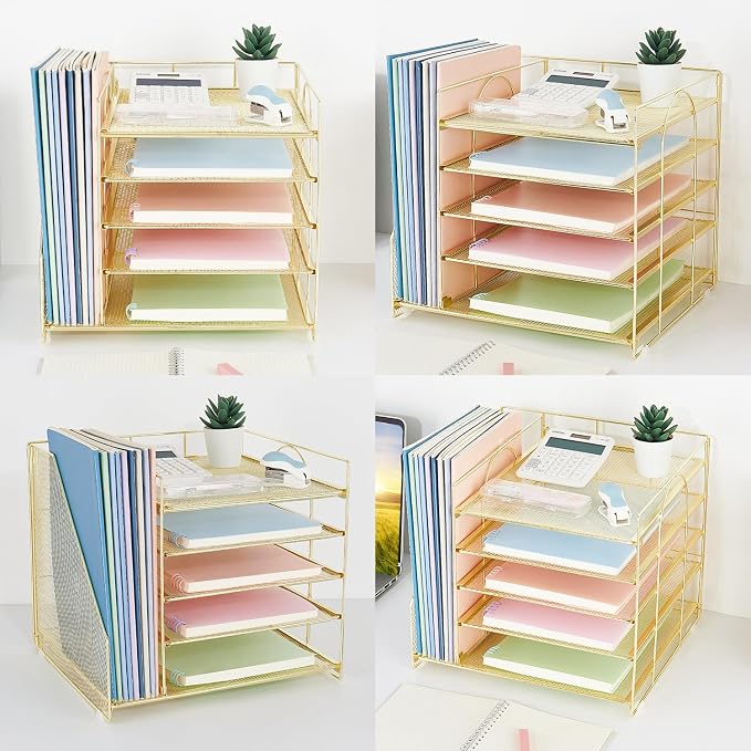 LEKETREE Desk Organizers and Accessories, 5-Tier Paper Letter Tray Organizer - Image 5