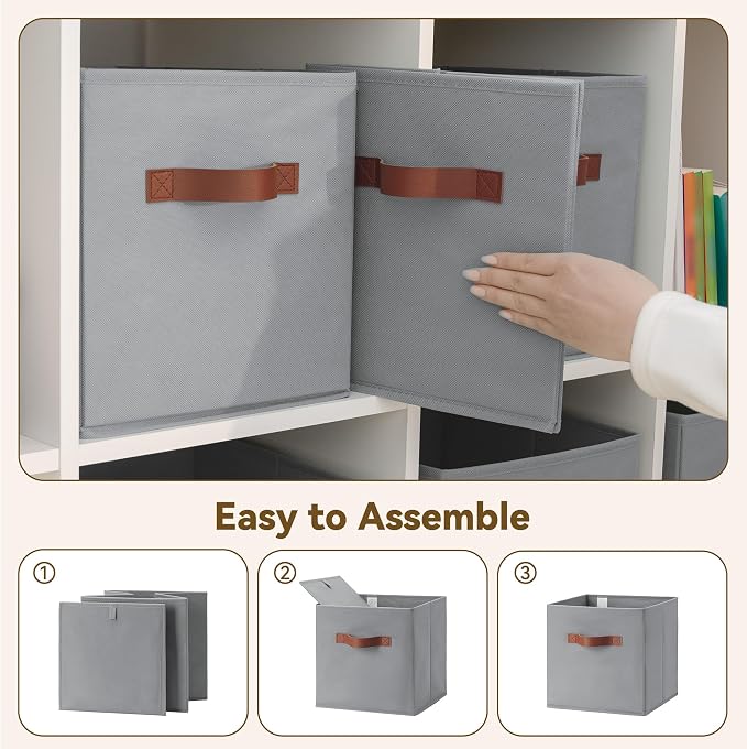 GRANNY SAYS 11 Inch Cube Storage Bins, 6 Pack Foldable Cube Storage Organizer - Image 6