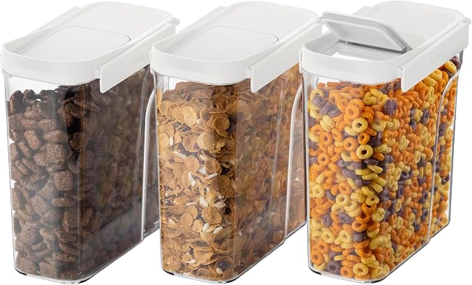 Bentgo Pantry - 6-Piece Airtight Cereal Containers, Easy Push & Pour Lid by Bentgo