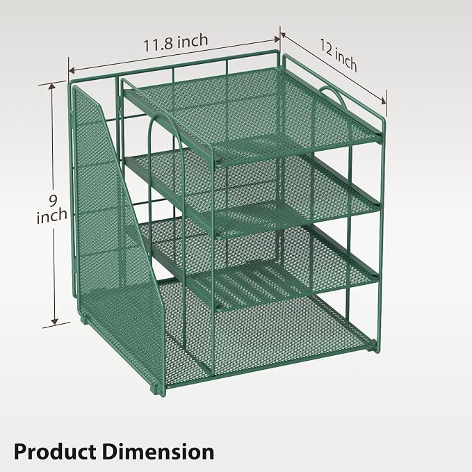 Desk File Organizer and Accessories, 4-Tier Paper Organizer - Image 6