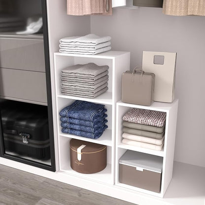 Wooden 3 Cube Storage Organizer, 3 Tier Low Bookcase Freestanding Storage - Image 5