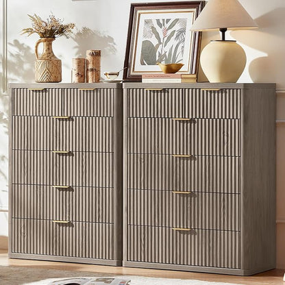 LEYAOYAO Fluted 6 Drawers Dresser by LEYAOYAO-Findtheshiningpointofyourideallife%EF%BC%81