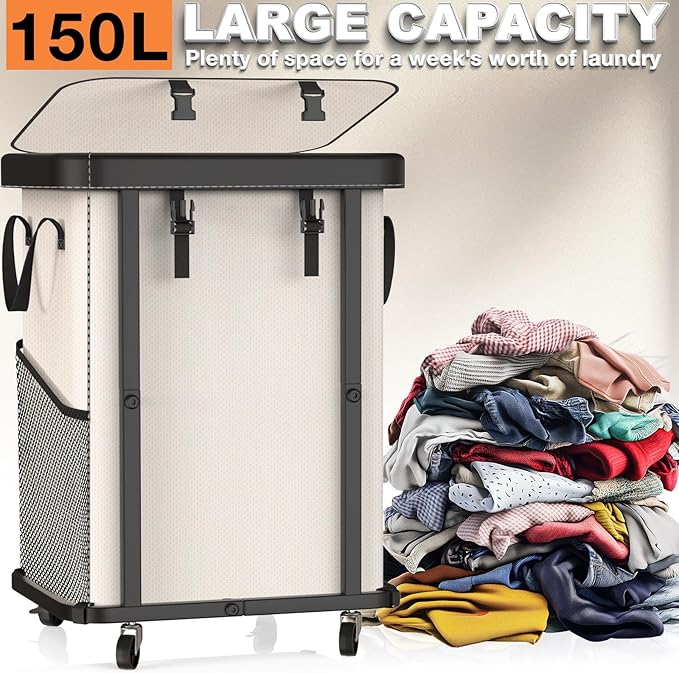 150L Large Fashion Laundry Basket - Image 3