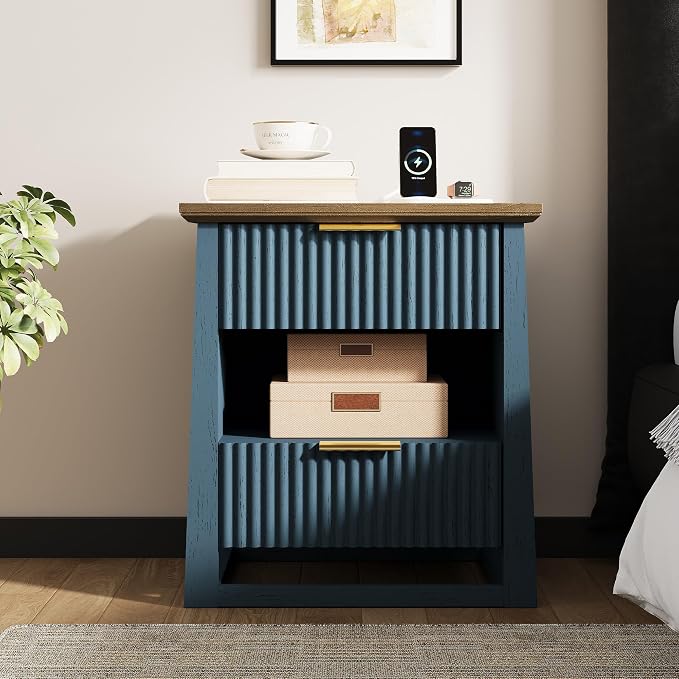 HIFYOBRO Fluted Nightstands by HIFYOBROUS